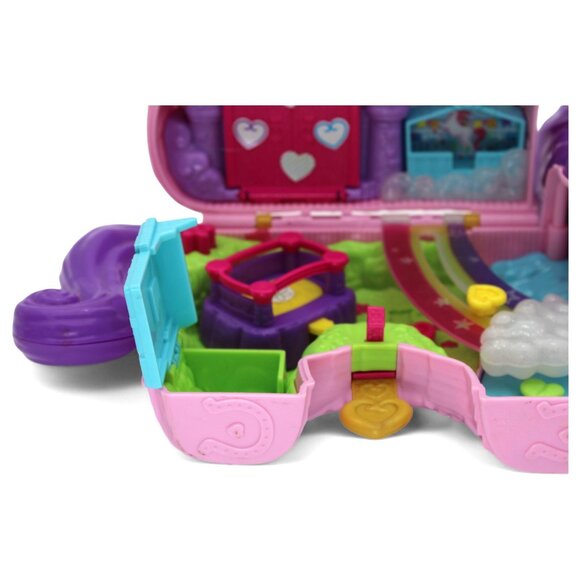 Polly Pocket Micro 1" Doll Unicorn Carry Case Playset With Rainbow & Castle - Picture 4 of 7